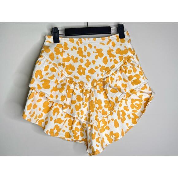 MOTHER Floral Leopard High Rise Ruffle Mini Skirt Second Chance Women's Size 27 - Picture 7 of 9